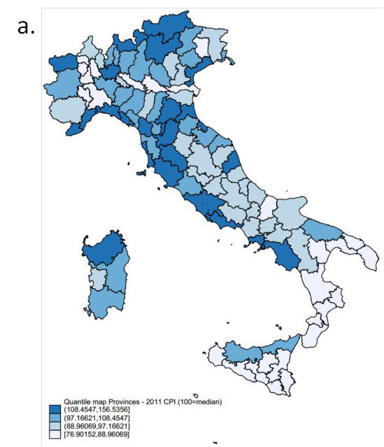 distribuzione valori per provincia